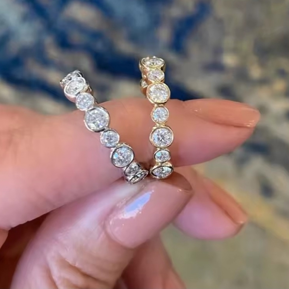 Trendy Round Cubic Zirconia Ring  Silver Or Gold Color